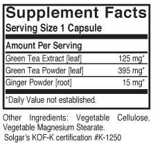 Solgar Green Tea FP Label